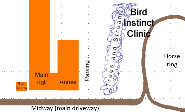 Map to Instinct Clinics at Howard County Fairgrounds